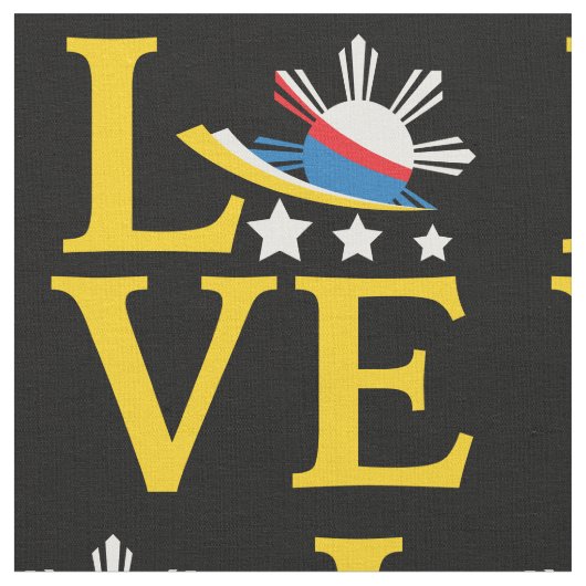 Tissu Amour - Typographie du drapeau philippin (Fermer)