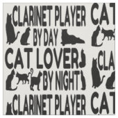Tissu Amoureux des chats Clarinet Player (Fermer)