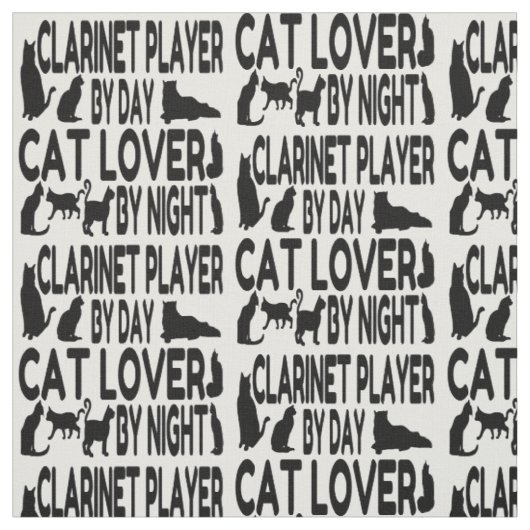 Tissu Amoureux des chats Clarinet Player (Échantillon)