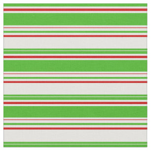 Tissu Amusant Vert, Blanc, Rouge Style de Noël Motif