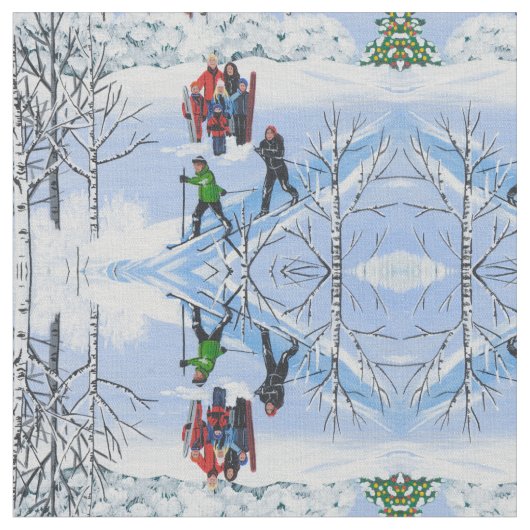 Tissu Amusants dans la neige de Noël (Fermer)