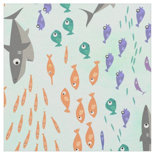 Tissu Amusement de requin (Fermer)