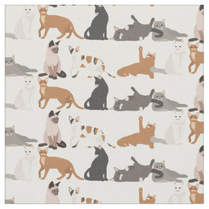 Tissu Amusez de nombreux chats Motif animal