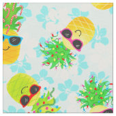 Tissu Ananas de Noël Tropical (Fermer)