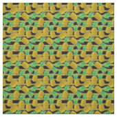 Tissu Ananas d'or sur des rayures (Échantillon)
