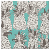 Tissu ananas mer turquoise (Fermer)