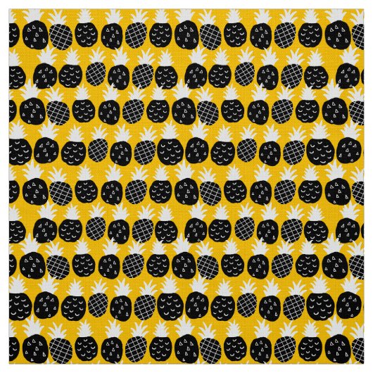 Tissu Ananas noir (Échantillon)