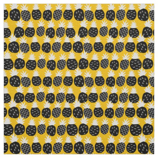 Tissu Ananas noir (Échantillon)