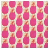 Tissu Ananas rose Motif Vintage sur beige (Échantillon)