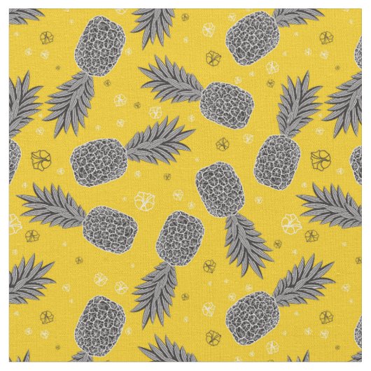 Tissu Ananas sur l'or (Fermer)