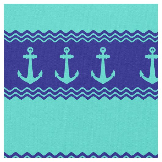 Tissu Anchors Turquoise (Fermer)