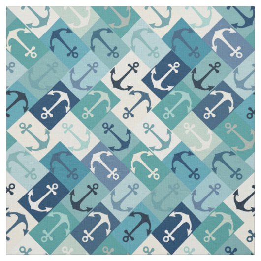 Tissu ancre bleu chevron (Échantillon)