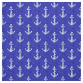 Tissu Ancre nautique sur bleu (Échantillon)