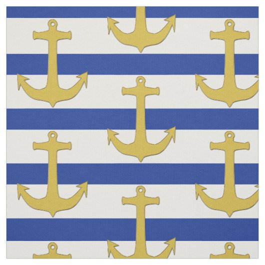 Tissu Ancre or & rayures + vos idées (Échantillon)