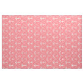 Tissu Ancres blanches nautiques et corde sur le rose cor (Fat Quarter)