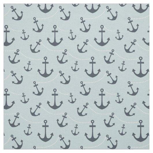Tissu Ancres bleues nautiques (Échantillon)