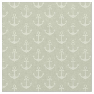 Tissu Ancres tonales sur vert gris pastel