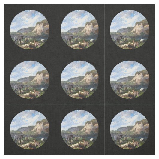 Tissu Âne et moutons (Échantillon)