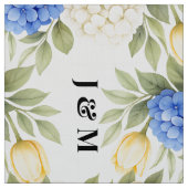 Tissu Anemone Hydrangea Floral Wedding Monogram (Échantillon)