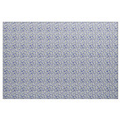 Tissu Anémones blanches sur fond bleu (Yard)