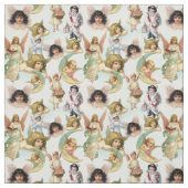 Tissu Angels vintages dans le collage des nuages (Échantillon)