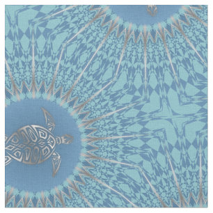 Tissu Animal bleu argenté de tortue
