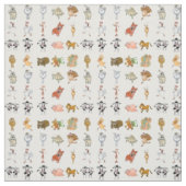 Tissu Animaux de ferme de bande dessinée (Échantillon)