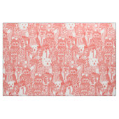 Tissu animaux de fête doux rouge (Fat Quarter)