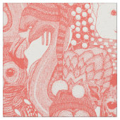 Tissu animaux de fête doux rouge (Fermer)