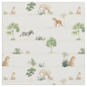 Tissu Animaux de la jungle africaine Safari - parc natio