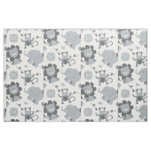Tissu Animaux de la jungle gris mignons bébé monogramme (Fat Quarter)
