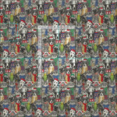 Tissu animaux de noël (Carreau)