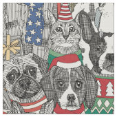 Tissu animaux de noël (Fermer)