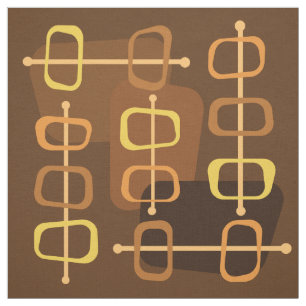 Tissu Années 1950 Abstrait Art Hollow Rocks Brown