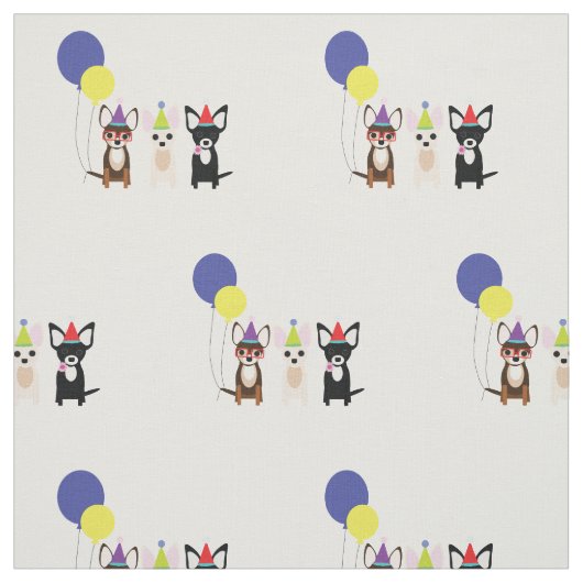 Tissu Anniversaire Chihuahua Fabric (Échantillon)