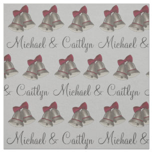 Tissu Anniversaire du Mariage des cloches d'argent perso