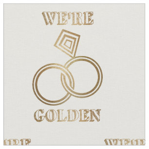 Tissu Anniversaire du Mariage d'or Anniversaire Romantiq