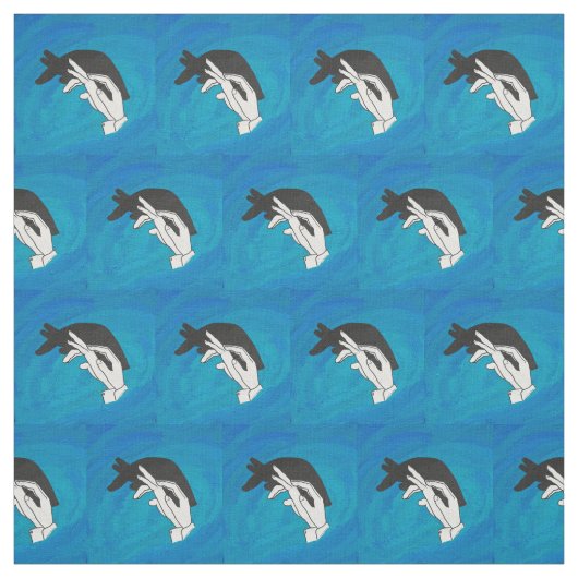 Tissu Anteater en bleu (Échantillon)