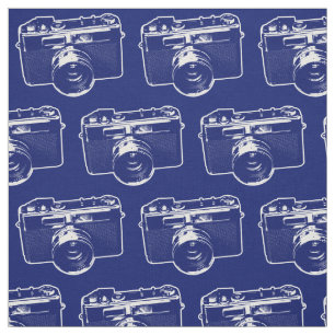 Tissu Appareil-photo bleu d'art de bruit
