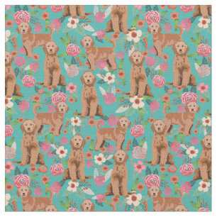 Tissu Apricot Golden Doodle vintage floral turquoise