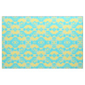 Tissu Aqua Abstrait et Jaune (Fat Quarter)