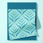 Tissu Aqua Blue Algues et Perles