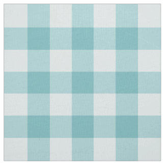 Tissu Aqua Blue Classic Gingham Pima Cotton Fabric