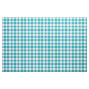 Tissu Aqua Blue En vichy Motif Fabric