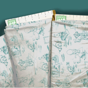 Tissu Aqua Blue Kitty Chat Toile de salle de bain