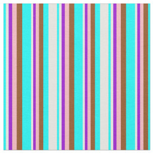 Tissu Aqua, Crème à la menthe, Violet foncé, Rose clair