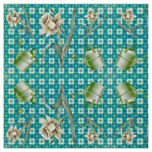 Tissu Aqua Daffidols Fabric (Échantillon)