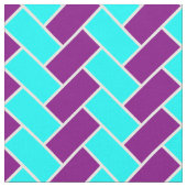 Tissu Aqua et arête de hareng pourpre (Fermer)