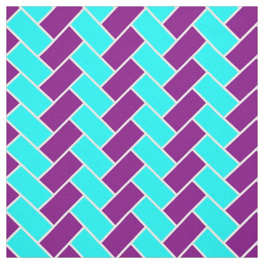 Tissu Aqua et arête de hareng pourpre (Échantillon)