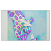 Tissu Aqua et dessus pourpre d'édredon de girafe (Fat Quarter)